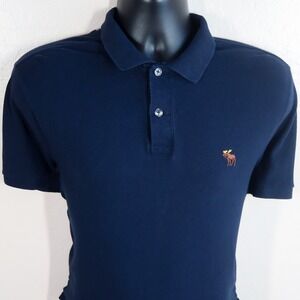 Abercrombie & Fitch Polo Shirt Don't Sweat It Navy Short Sleeve Men's L Casual
